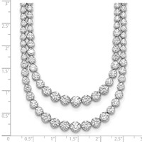 14K White Gold 15.50 Carat Lab Grown Diamond VS+ F+ Complete Graduated Layered Tennis Necklace, 20" view 5