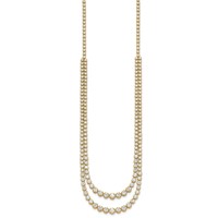 14K Yellow Gold 15.50 Carat Lab Grown Diamond VS+ F+ Complete Graduated Layered Tennis Necklace, 20" view 2