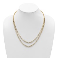 14K Yellow Gold 15.50 Carat Lab Grown Diamond VS+ F+ Complete Graduated Layered Tennis Necklace, 20" view 3