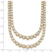 14K Yellow Gold 15.50 Carat Lab Grown Diamond VS+ F+ Complete Graduated Layered Tennis Necklace, 20" view 5