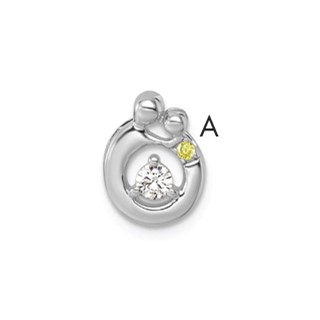 14k WG  1 Birthstone and Dia Mother/Child Chain Slide Semi-mount
