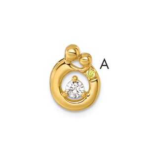 14k 1 Birthstone and Dia Mother/Child Chain Slide Semi-mount