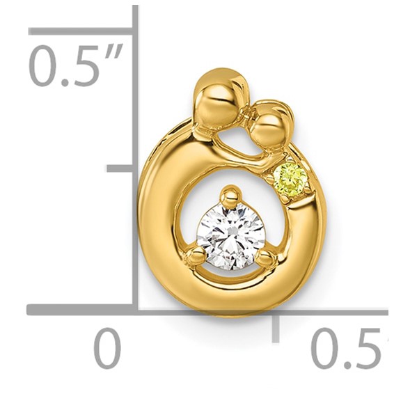 14k 1 Birthstone and Dia Mother/Child Chain Slide Semi-mount