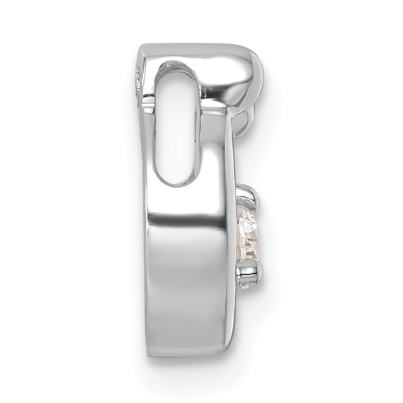 14k WG 4 Genuine Birthstone and Dia. Mother/Child Chain Slide