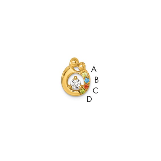 14k 4 Birthstone and Dia Mother/Child Chain Slide Semi-mount