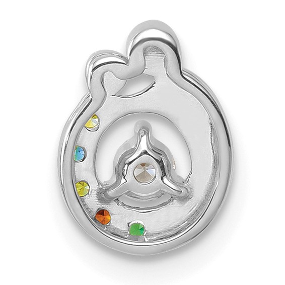 14k WG 5 Birthstone and Dia Mother/Child Chain Slide Semi-mount