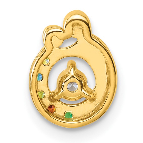 14k 5 Genuine Birthstone and Dia. Mother/Child  Chain Slide