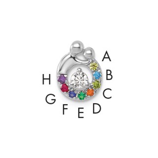 14k WG 8 Birthstone and Dia Mother/Child Chain Slide Semi-mount