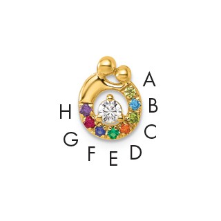 14k 8 Synthetic Birthstone and Dia. Mother/Child Chain Slide