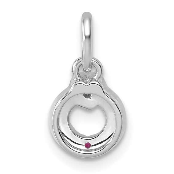 14k WG Dia. Heart w/1 Birthstone Mother's Circle Pend Semi-Mount