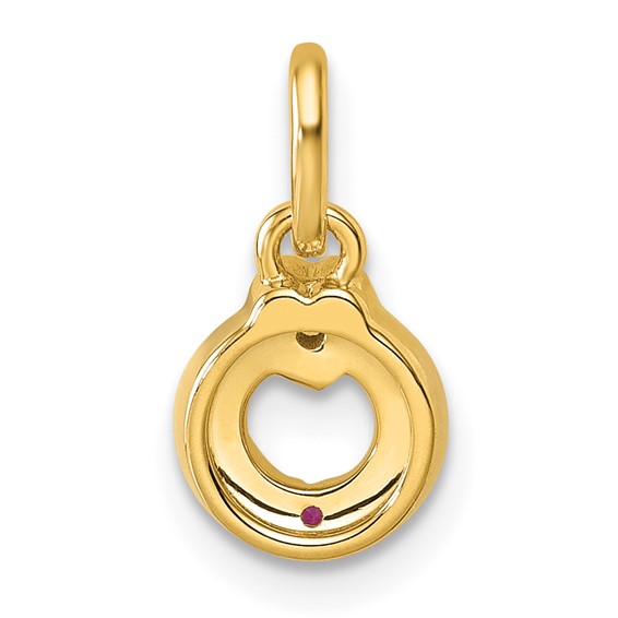 14k Dia Heart w/ 1 Birthstone Mother's Circle Pendant Semi-Mount
