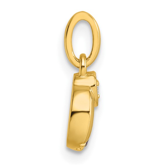 14k Dia. Heart w/2 Genuine Birthstone Mother's Circle Pendant