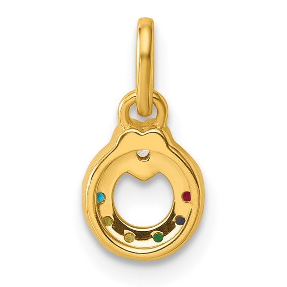 14k Dia. Heart w/6 Genuine Birthstone Mother's Circle Pendant