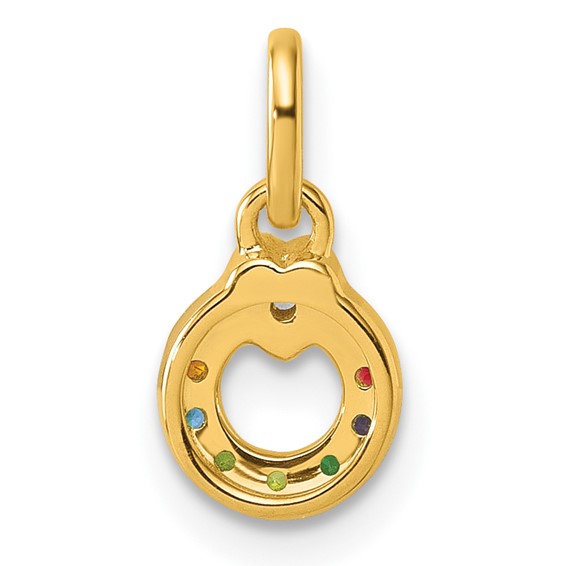 14k Dia Heart w/ 7 Birthstone Mother's Circle Pendant Semi-Mount