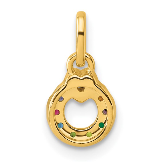 14k Dia Heart w/ 8 Birthstone Mother's Circle Pendant Semi-Mount