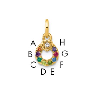 14k Dia Heart w/ 8 Birthstone Mother's Circle Pendant Semi-Mount