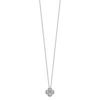 14K White Gold Lab Grown VS SI+ G+ Diamond Cluster Pendant with Chain view 1