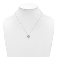 14K White Gold Lab Grown VS SI+ G+ Diamond Cluster Pendant with Chain view 2