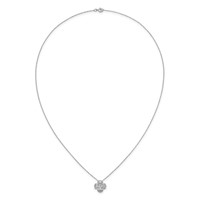 14K White Gold Lab Grown VS SI+ G+ Diamond Cluster Pendant with Chain view 3