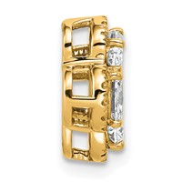14K Yellow Gold 1.12 Carat Lab Grown Diamond VS SI+ G+ Complete Cluster Chain Slide Pendant view 2