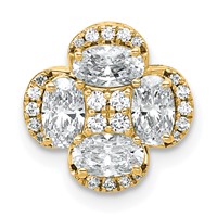 14K Yellow Gold 1.12 Carat Lab Grown Diamond VS SI+ G+ Complete Cluster Chain Slide Pendant view 1
