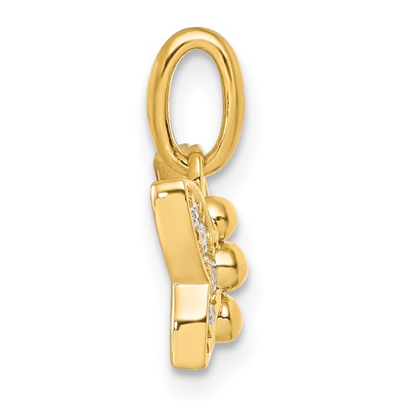 14K Polished Diamond Butterfly Pendant