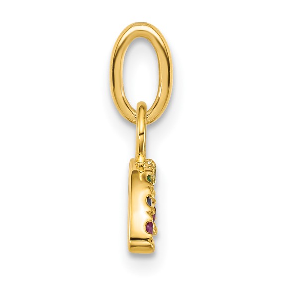 14K Polished Multi-color CZ Double Rainbow Charm