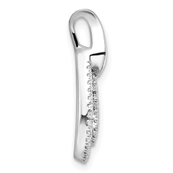 14K White Gold Polished 5/8 carat Diamond Teardrop Chain Slide