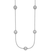 14K White Gold 6.75 Carat Lab Grown Diamond VS SI+ G+ Complete 8mm Sphere Necklace, 18" view 2