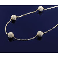 14K Yellow Gold 10.62 Carat Lab Grown Diamond VS SI+ G+ Complete 10mm Sphere Necklace, 18" view 2