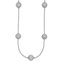 14K White Gold 10.62 Carat Lab Grown Diamond VS SI+ G+ Complete 10mm Sphere Necklace, 18" view 2