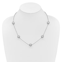 14K White Gold 10.62 Carat Lab Grown Diamond VS SI+ G+ Complete 10mm Sphere Necklace, 18" view 3