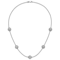 14K White Gold 10.62 Carat Lab Grown Diamond VS SI+ G+ Complete 10mm Sphere Necklace, 18" view 4