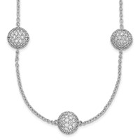 14K White Gold 10.62 Carat Lab Grown Diamond VS SI+ G+ Complete 10mm Sphere Necklace, 18" view 1