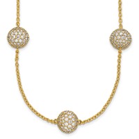14K Yellow Gold 10.62 Carat Lab Grown Diamond VS SI+ G+ Complete 10mm Sphere Necklace, 18" view 1