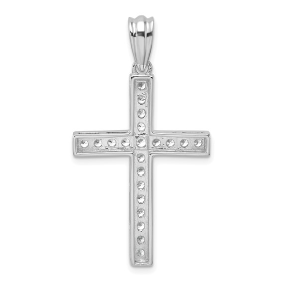 True Origin 14K White Gold 3/4 carat Lab Grown Diamond VS+ F+ Complete Cross Pendant