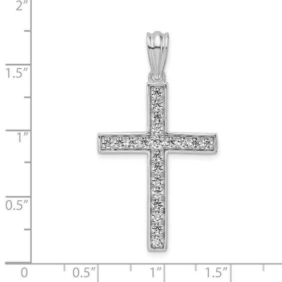 True Origin 14K White Gold 3/4 carat Lab Grown Diamond VS+ F+ Complete Cross Pendant