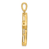 True Origin 14K Yellow Gold 1 Carat Lab Grown Diamond VS+ F+ Complete Cross Pendant view 2