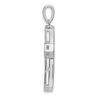 True Origin 14K White Gold 1 Carat Lab Grown Diamond VS+ F+ Complete Cross Pendant view 2