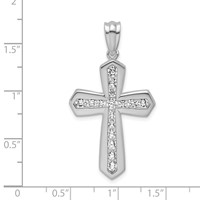 True Origin 14K White Gold 1 Carat Lab Grown Diamond VS+ F+ Complete Cross Pendant view 4