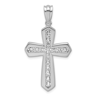 True Origin 14K White Gold 1 carat Lab Grown Diamond VS+ F+ Complete Cross Pendant