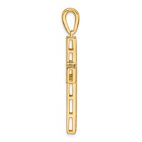 True Origin 14K Yellow Gold 1 Carat Lab Grown Diamond VS+ F+ Complete Cross Pendant view 2