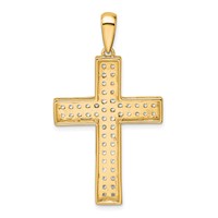 True Origin 14K Yellow Gold 1 Carat Lab Grown Diamond VS+ F+ Complete Cross Pendant view 3