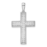 True Origin 14K White Gold 1 Carat Lab Grown Diamond VS+ F+ Complete Cross Pendant view 3
