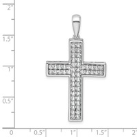 True Origin 14K White Gold 1 Carat Lab Grown Diamond VS+ F+ Complete Cross Pendant view 4