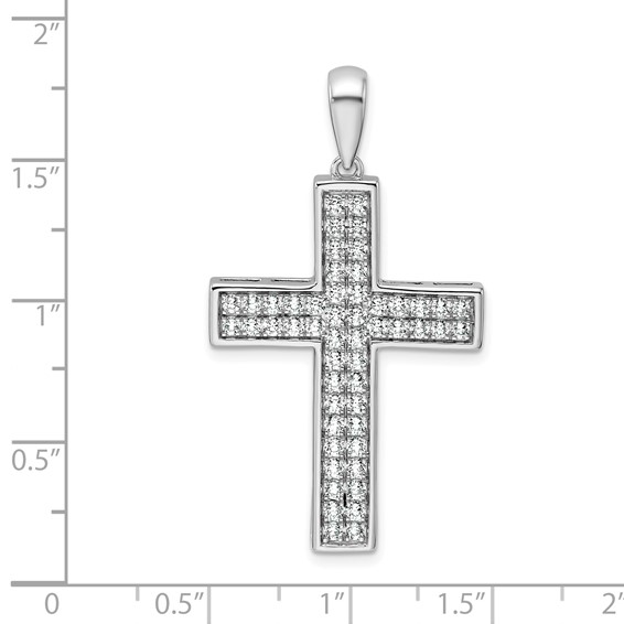 True Origin 14K White Gold 1 carat Lab Grown Diamond VS+ F+ Complete Cross Pendant
