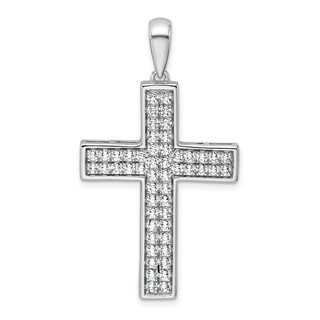 True Origin 14K White Gold 1 carat Lab Grown Diamond VS+ F+ Complete Cross Pendant
