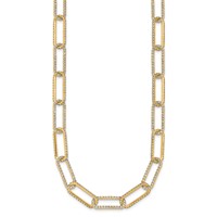 True Origin 14K Yellow Gold 8.62 Carat Lab Grown Diamond VS+ F+ Complete Link Necklace, 18" view 2