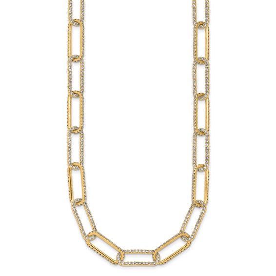 True Origin 14K Yellow Gold 8 5/8 carat Lab Grown Diamond VS+ F+ 18 in Complete Link Necklace