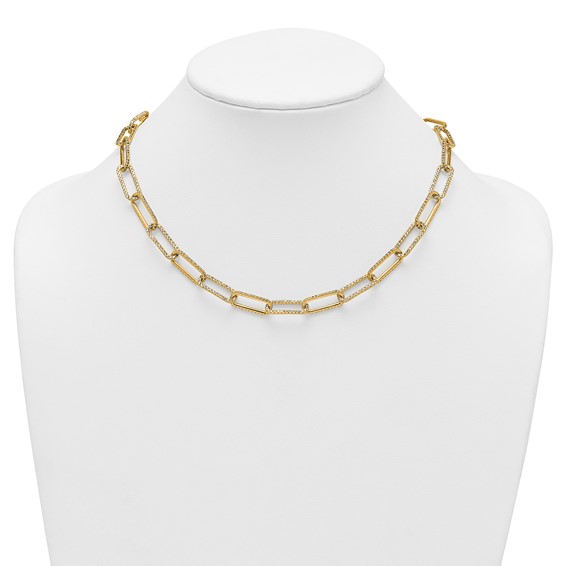 True Origin 14K Yellow Gold 8 5/8 carat Lab Grown Diamond VS+ F+ 18 in Complete Link Necklace